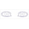 シャチハタ 医療用人体図　「眼-1」　角型印1850号（18x50mm）病院/医院/整骨院/ゴム印/スタンプ