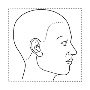 シャチハタ 医療用人体図　「頭（右側）」　角型印2020号（20x20mm）病院/医院/整骨院/ゴム印/スタンプ