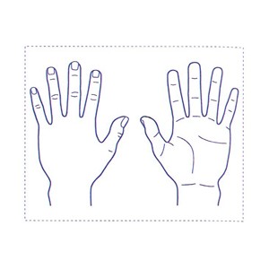 シャチハタ 医療用人体図　「左手」　角型印4050号（40x50mm）病院/医院/整骨院/ゴム印/スタンプ