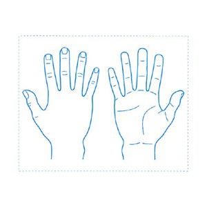 シャチハタ 医療用人体図　「右手」　角型印4050号（40x50mm）病院/医院/整骨院/ゴム印/スタンプ