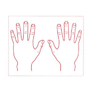シャチハタ 医療用人体図　「手の甲」　角型印2030号（20x30mm）病院/医院/整骨院/ゴム印/スタンプ