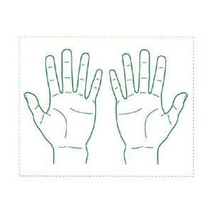 シャチハタ 医療用人体図　「手の平」　角型印4050号（40x50mm）病院/医院/整骨院/ゴム印/スタンプ