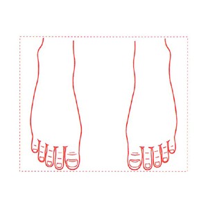 シャチハタ 医療用人体図　「足の甲」　角型印4050号（40x50mm）病院/医院/整骨院/ゴム印/スタンプ