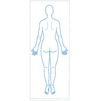 シャチハタ 医療用人体図　「全身（女性背面）」　角型印40100号（40x100mm）病院/医院/整骨院/ゴム印/スタンプ
