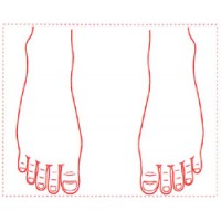 シャチハタ 医療用人体図　「足の甲」　角型印4050号（40x50mm）病院/医院/整骨院/ゴム印/スタンプ